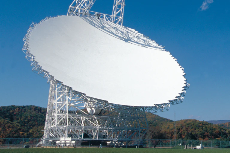 A massive dish-shaped telescope.