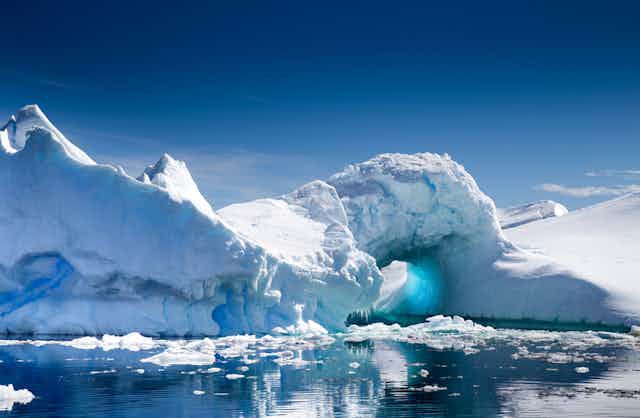 Antarctic snow-covered region