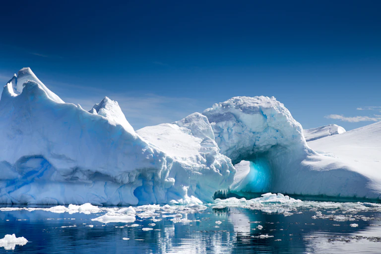 Antarctic snow-covered region