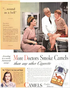 Publicité indiquant que « les médecins fument plus les Camel que n’importe quelle autre cigarette »