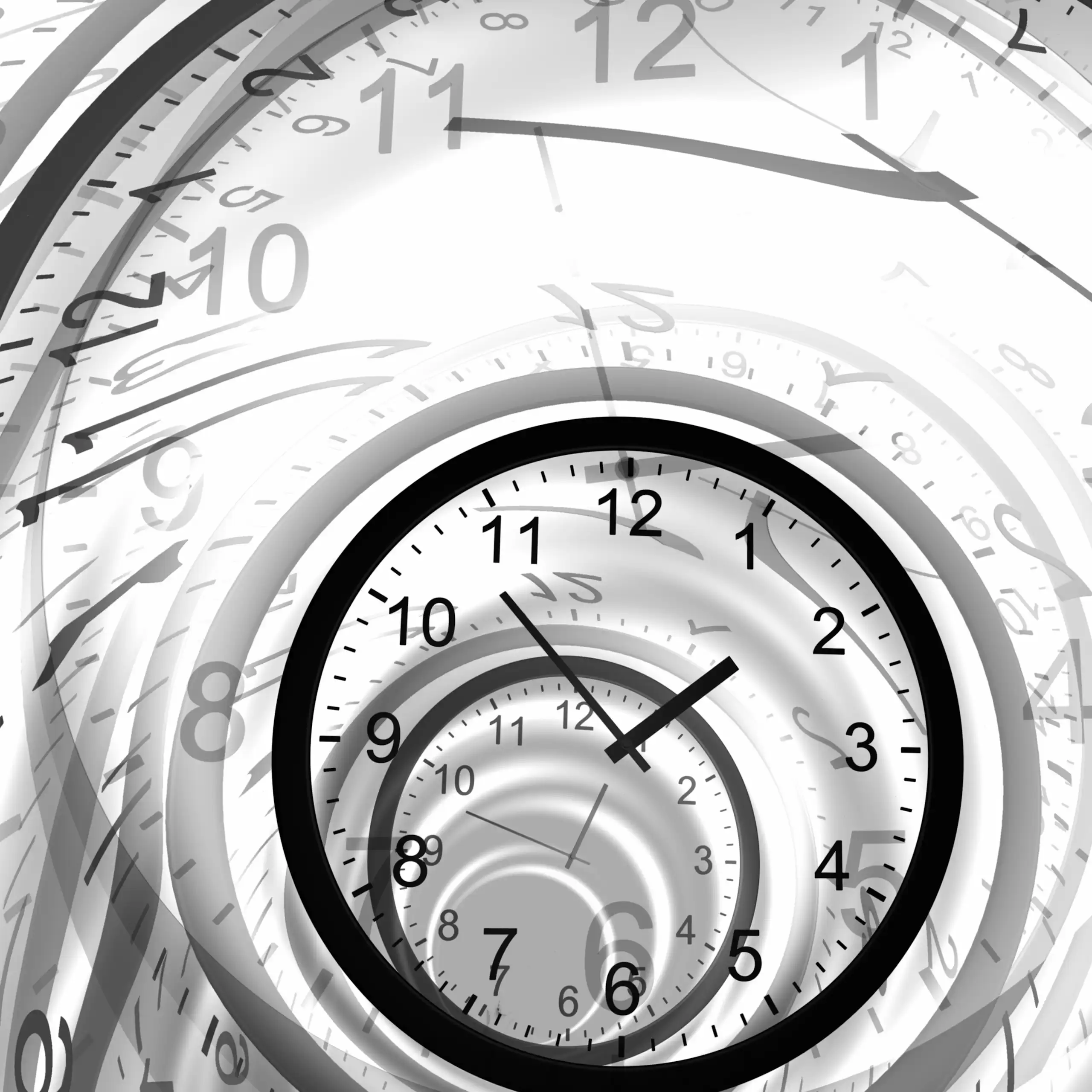 Many clocks overlapping.