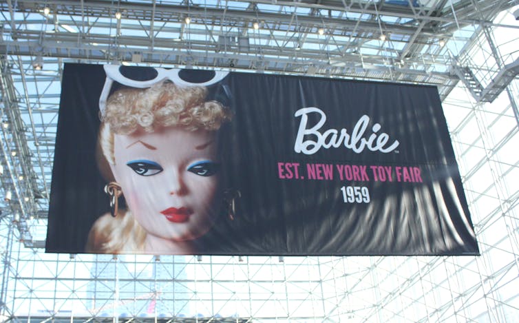 New York City, New York/ USA - February 16, 2019: Toy Fair New York Barbie signage at the Jacob Javits Center