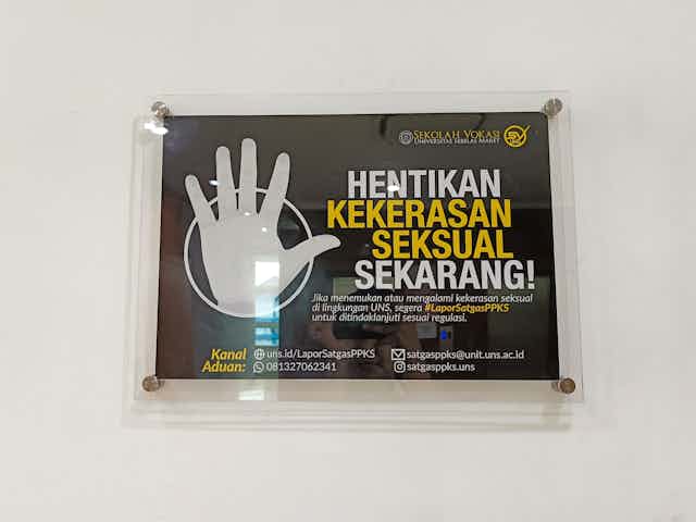 A university poster informing about anti-sexual violence services.