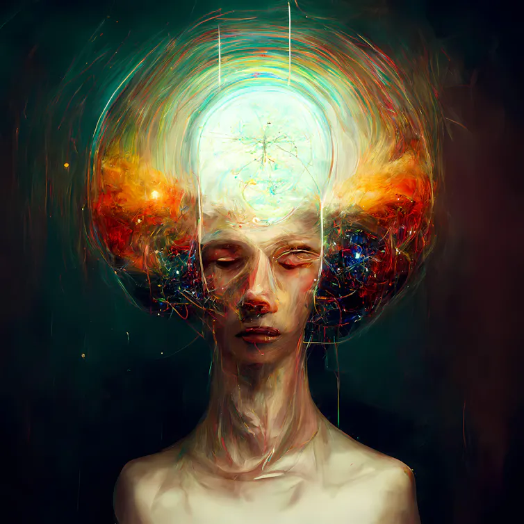 Consciousness and spirituality illustration.