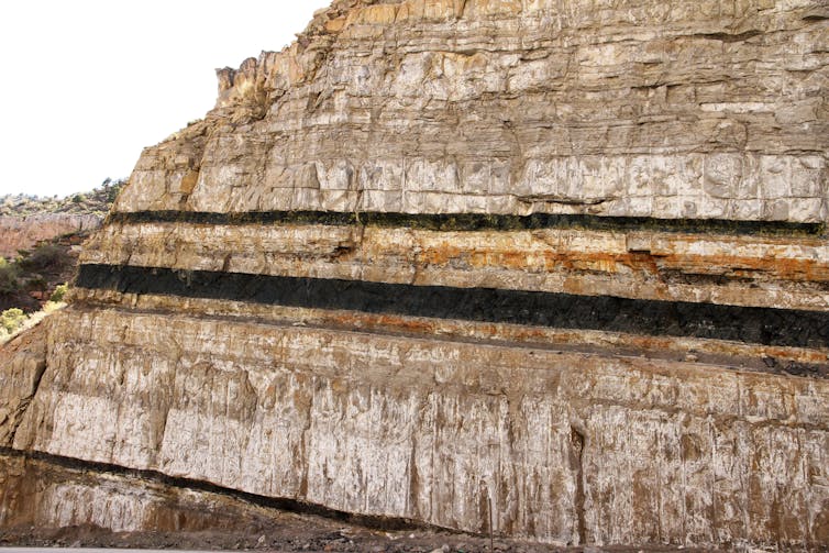 coal seam in rock