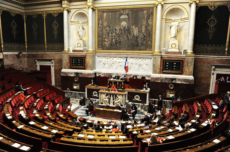 Vue de l'intérieur de l'Assemblée Nationale.