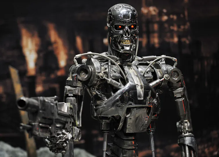 Cyborg with red eyes.