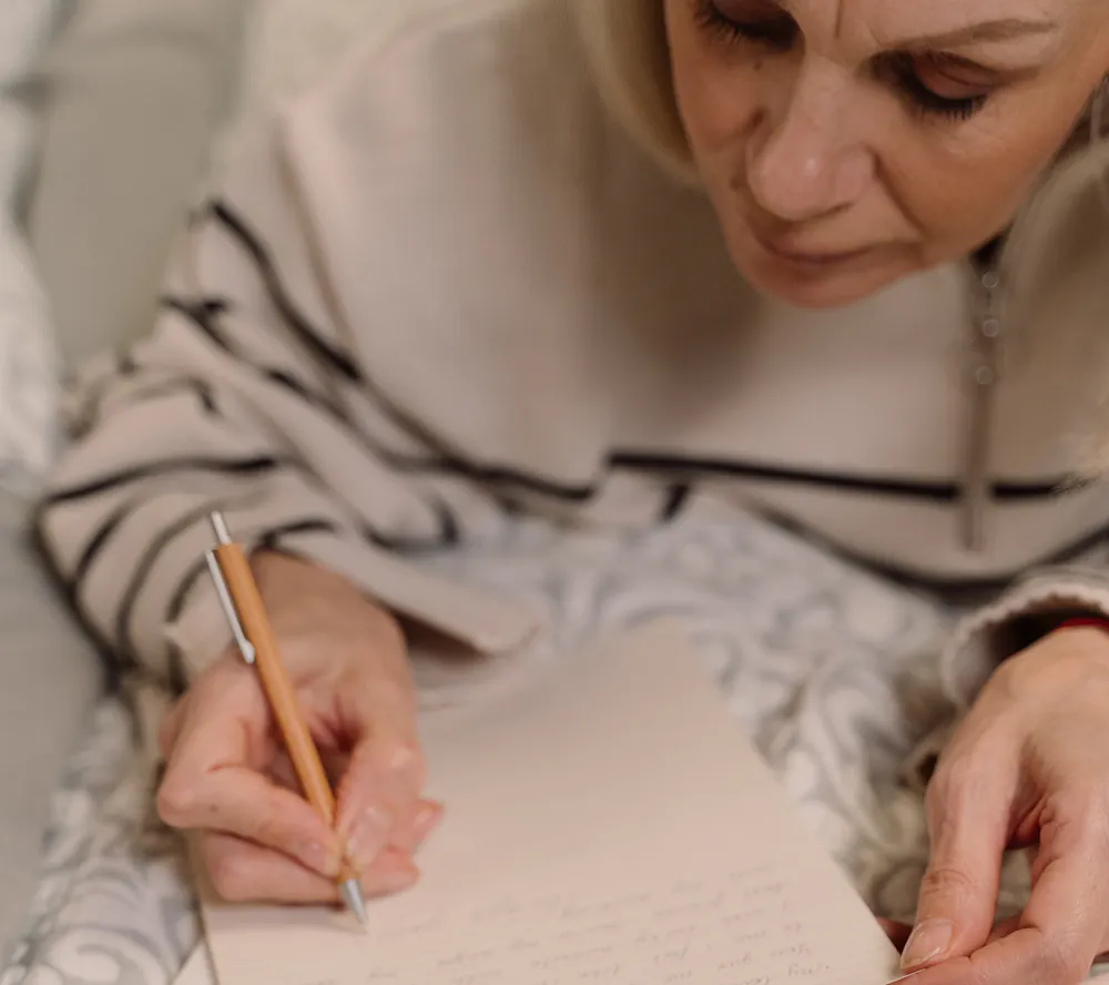 Person Crying Writing Notes Start Writing The Sad Story Of The Surprising Voice Of The