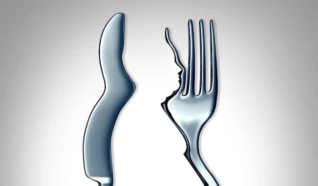 A wonky knife and fork