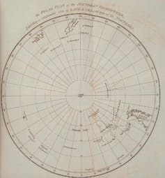 Mapa de la Antártida.
