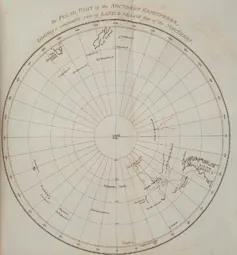 Mapa de la Antártida.