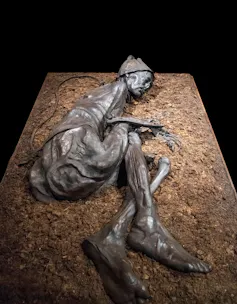 A mummified body preserved for four centuries in peatlands.