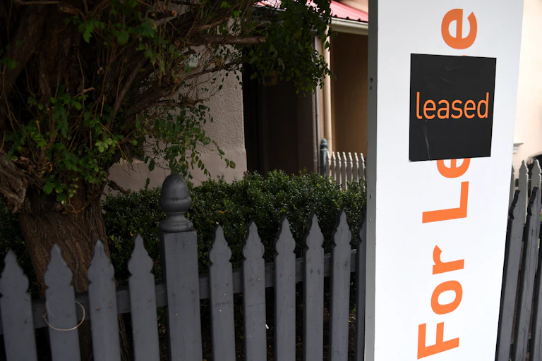 Leased sign outside home