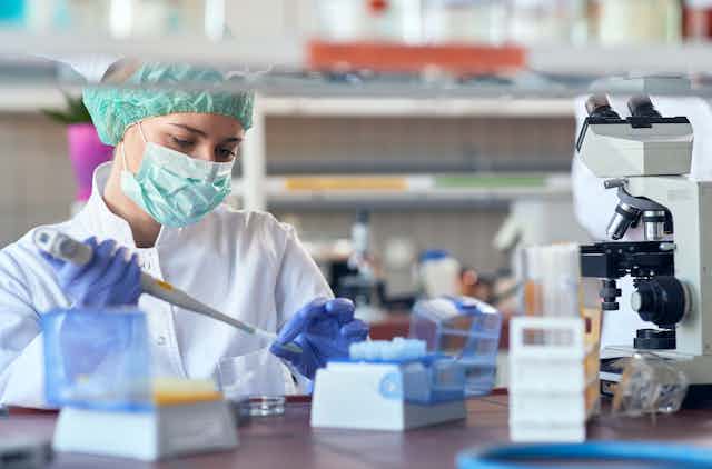 A scientist conducting laboratory analysis