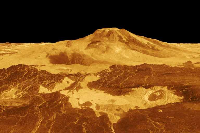 A perspective view across Maat Mons on Venus