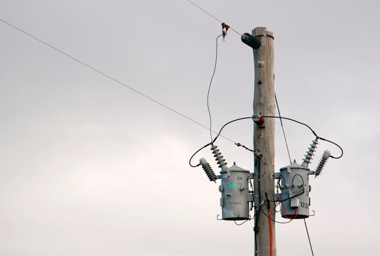 electricity pole and wires