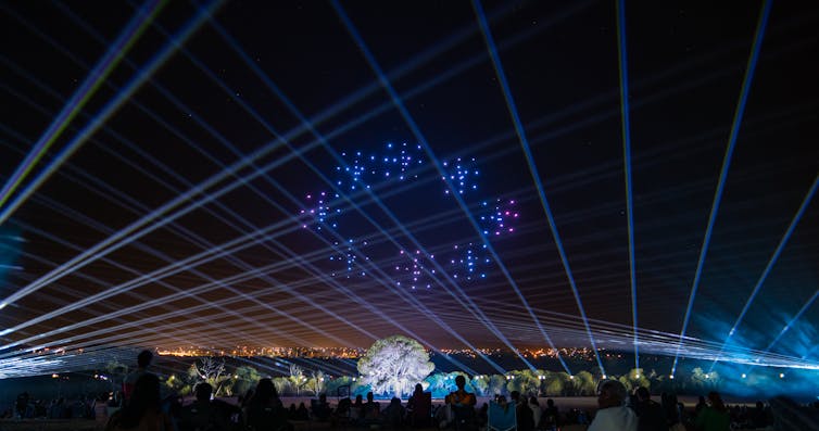Drones light up the sky