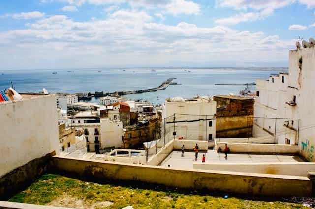 Basketball court in the old town of Algiers