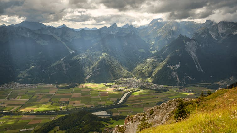 Swiss mountain landscape.