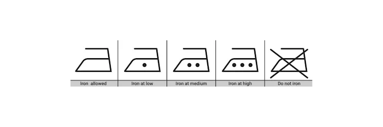 Laundry symbols for ironing.
