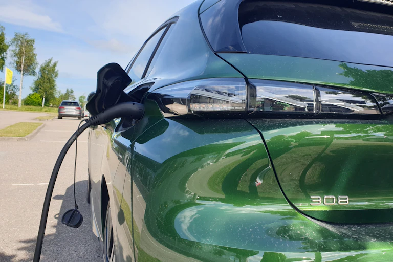 Electric car in recharge