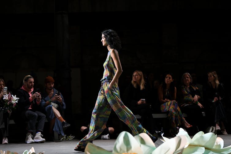 A woman on a runway.