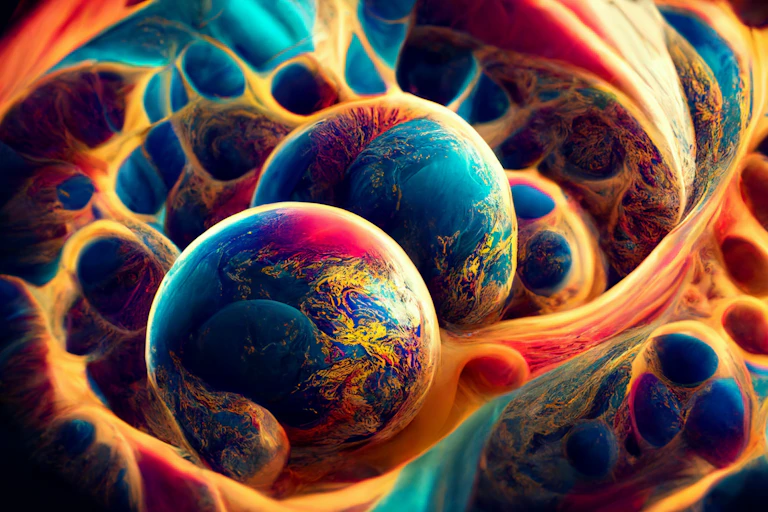 Fractal dimension of different earths, multiverse type paralell universe fractal geometry.