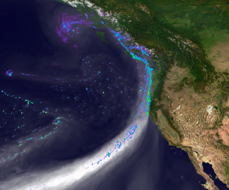 photo satellite avec des couleurs dégradées