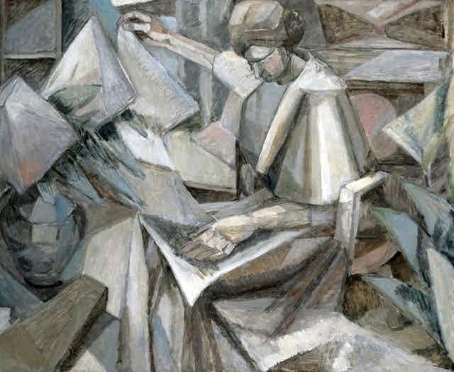 Cubist painting: Albert Gleizes, 1910, La Femme aux Phlox.