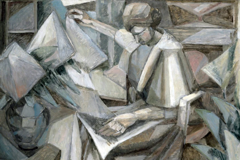 Cubist painting: Albert Gleizes, 1910, La Femme aux Phlox.