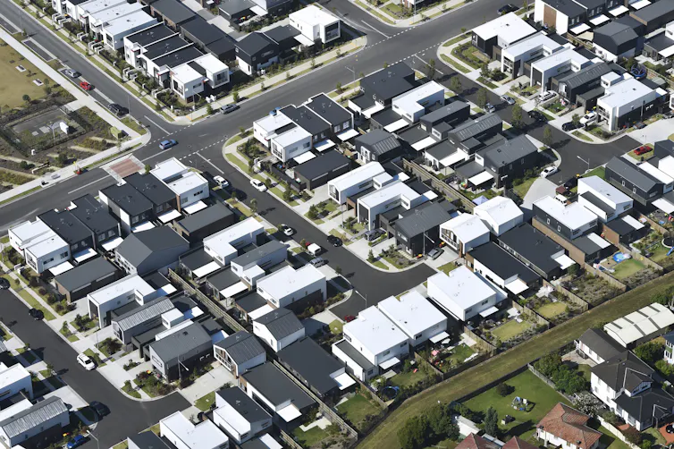 Aerial view of new housing development