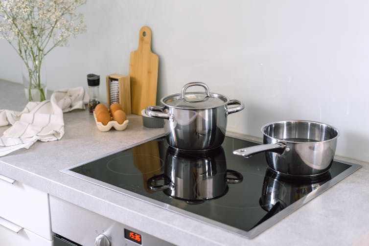 two pots on induction stovetop