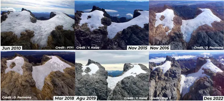 Foto pencairan gletser Papua