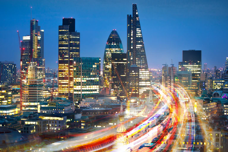 London evening skyline.