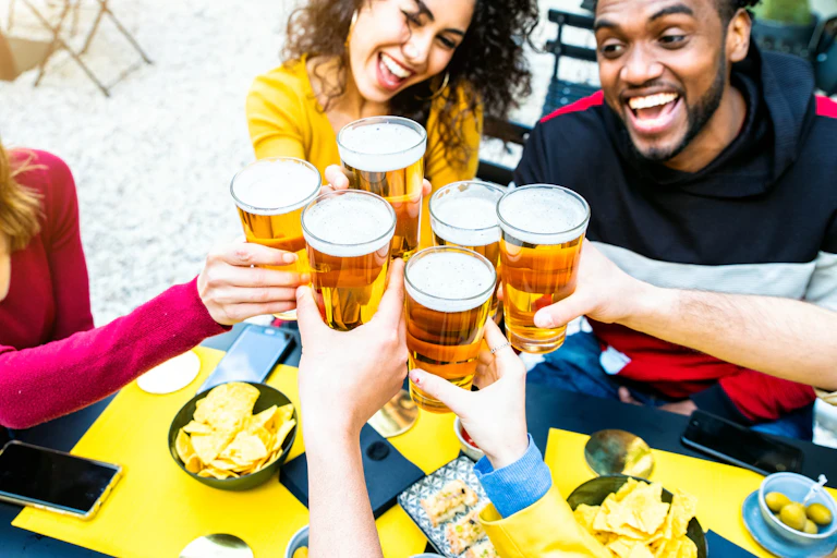 Friends making a toast.