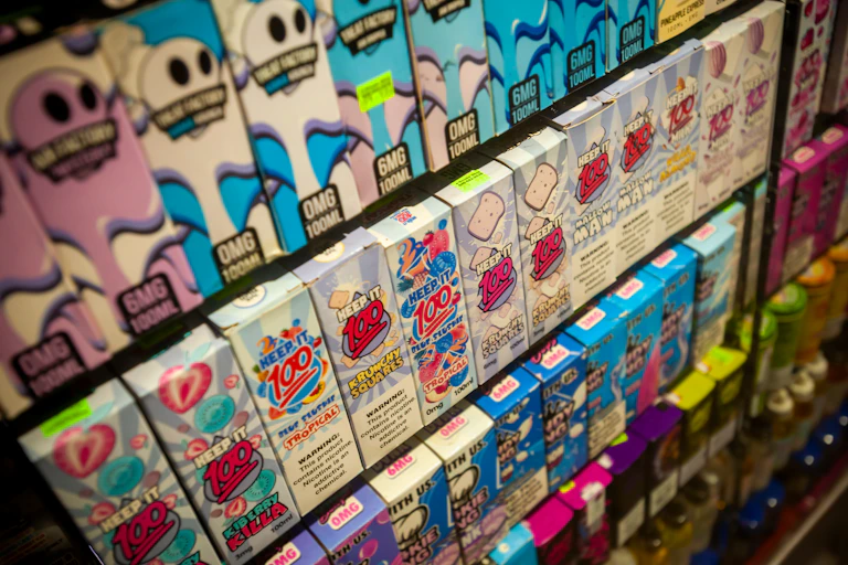 vaping products on shelf