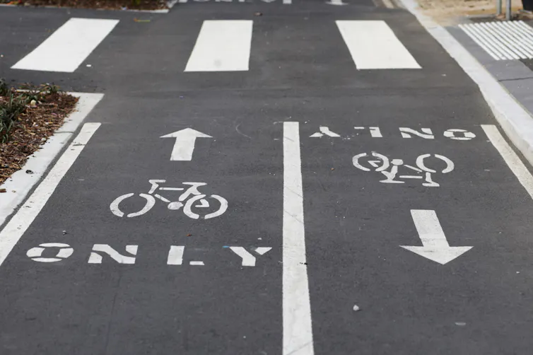 Protected bike-only path.