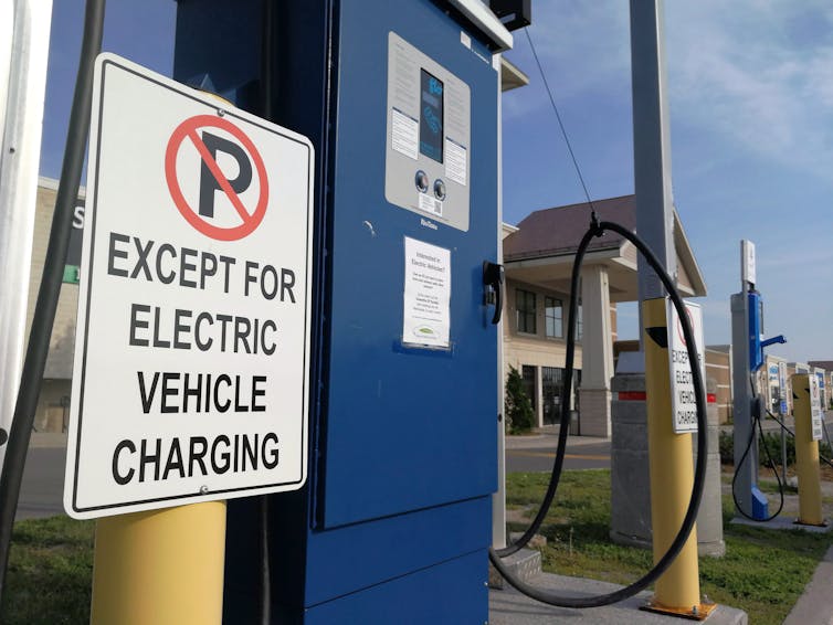 An EV charging station in Ontario