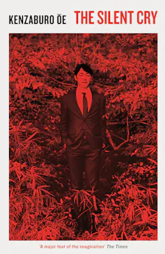 A book cover featuring a man in a suit in a forest.
