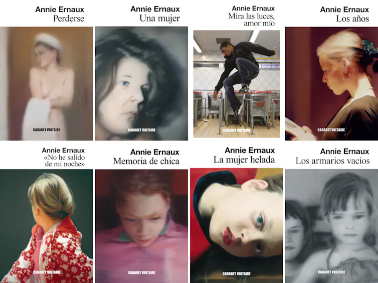 Ocho portadas de libros en español de Annie Ernaux.