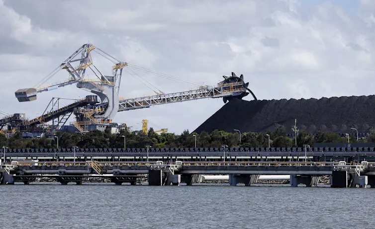 coal in piles at port