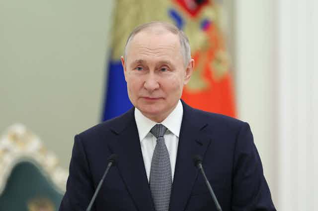 Head and shulders shot of Russian president Vladimir Putin