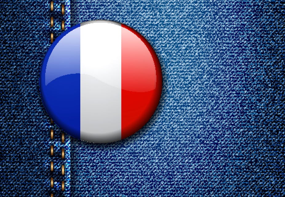 Drapeau français sur un jean.
