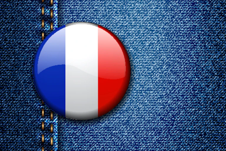 Drapeau français sur un jean.