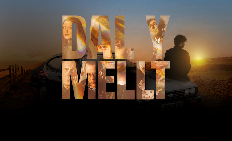 The words Dal y Mellt appear in bold set against a sunset.