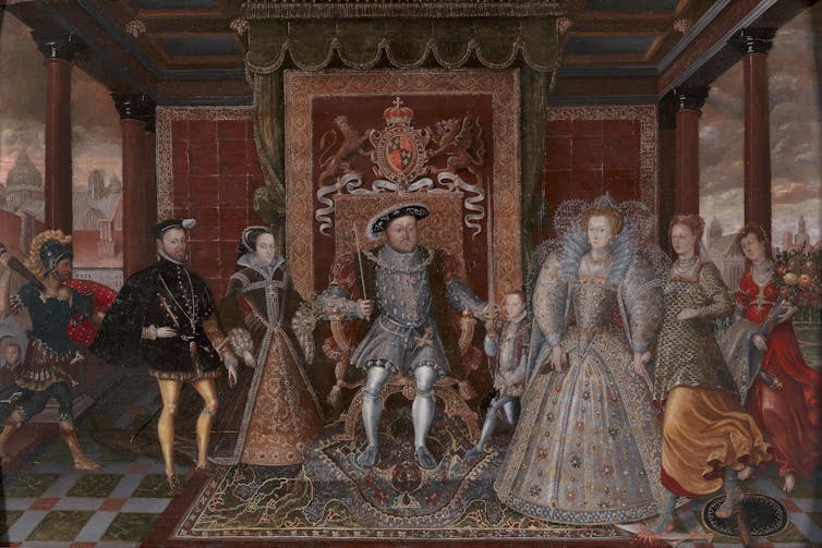 Oil painting of the Tudors