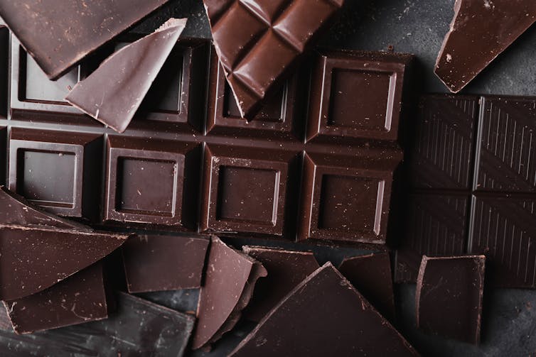 selection of dark chocolate squares
