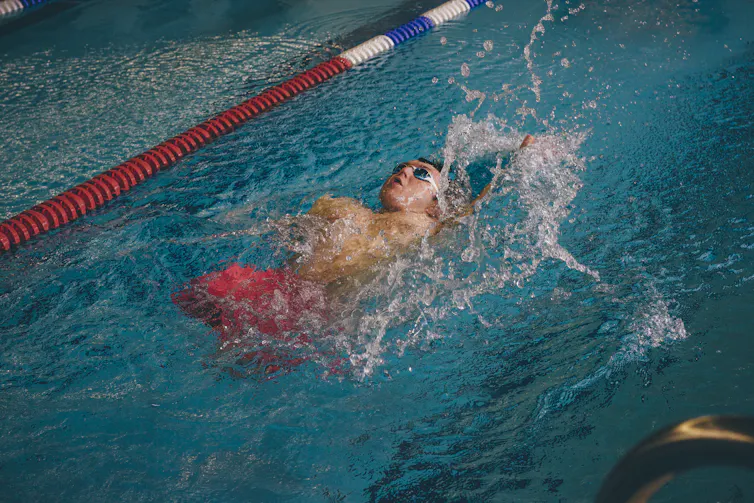 Person doing backstroke