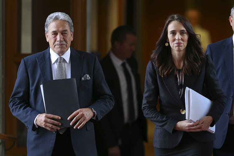 Deputy Prime Minister Winston Peters with PM Jacinda Ardern