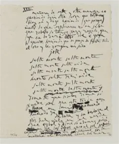 Un poema manuscrito de Pablo Picasso.